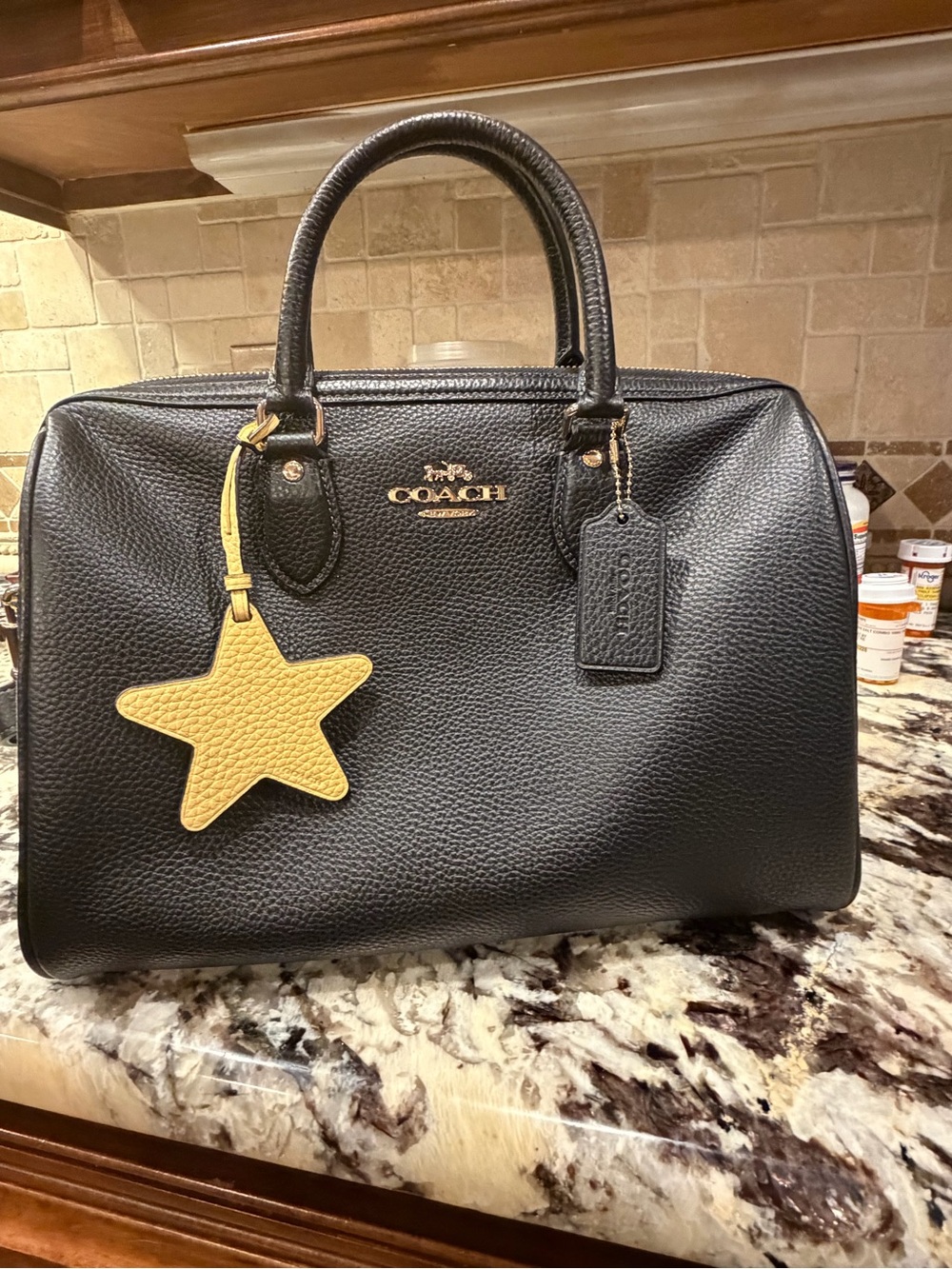 Coach Black Pebbled Leather Satchel SLOUCHY 💞